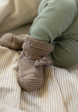 Noppies, NOPPIES KRABBELSCHUH NELSON UNISEX - Kruipschoentjes - taupe melange