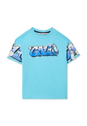 PIAZZATI - T-shirt con stampa - turchese