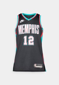 Tricou de baschet negru cu accente turcoaz și roșii. Prezentăm "MEMPHIS" și numărul "12" cu litere îndrăznețe. Logo-ul Nike pe umăr.