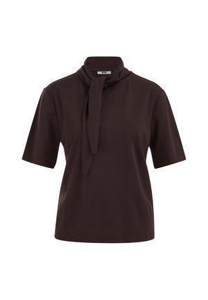 WE Fashion, T-shirt basic - dark brown