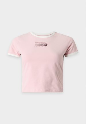 New Balance, RINGER - Тениска с щампа - pink chalk