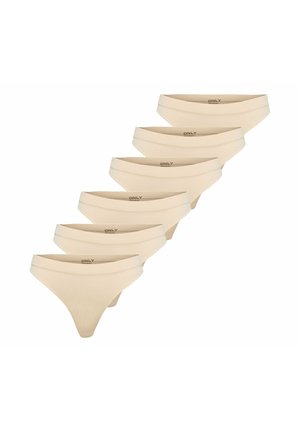 6ER PACK - ONLVICKY  GERIPPT ONLCHLOE - Perizoma - beige