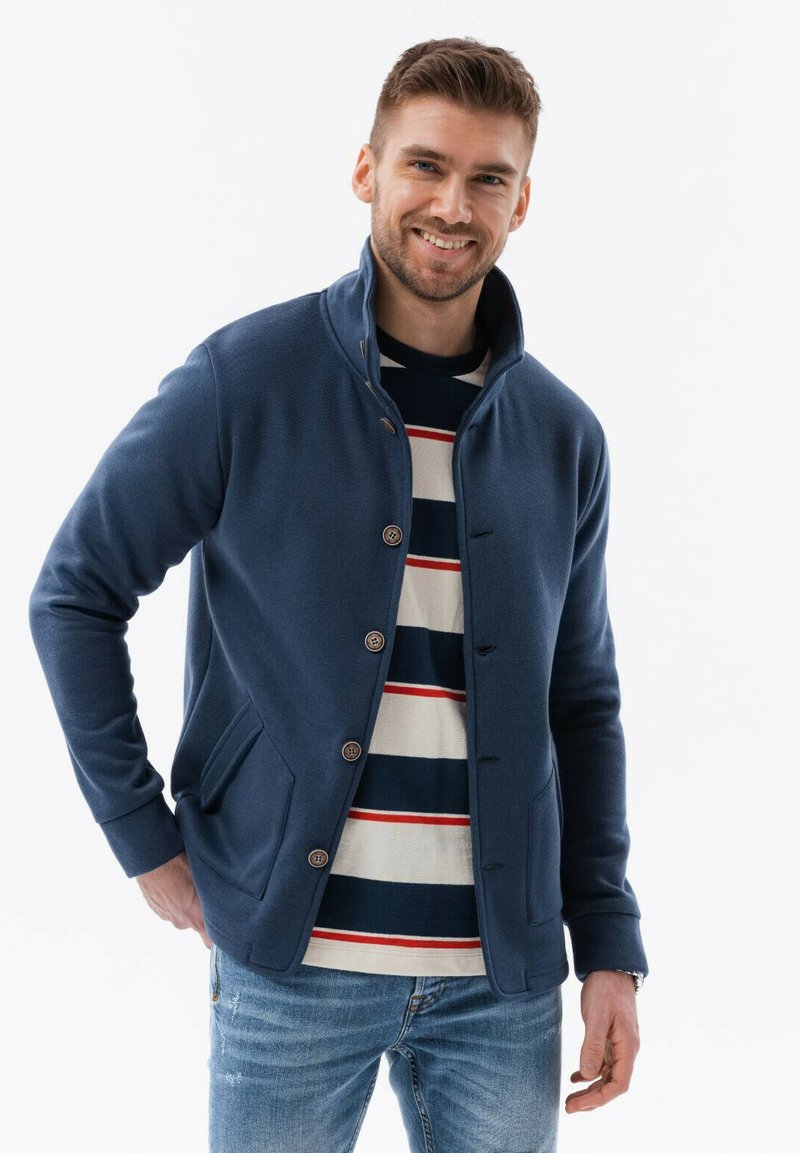 Ombre BUTTON-DOWN WITH - Felpa con zip - navy
