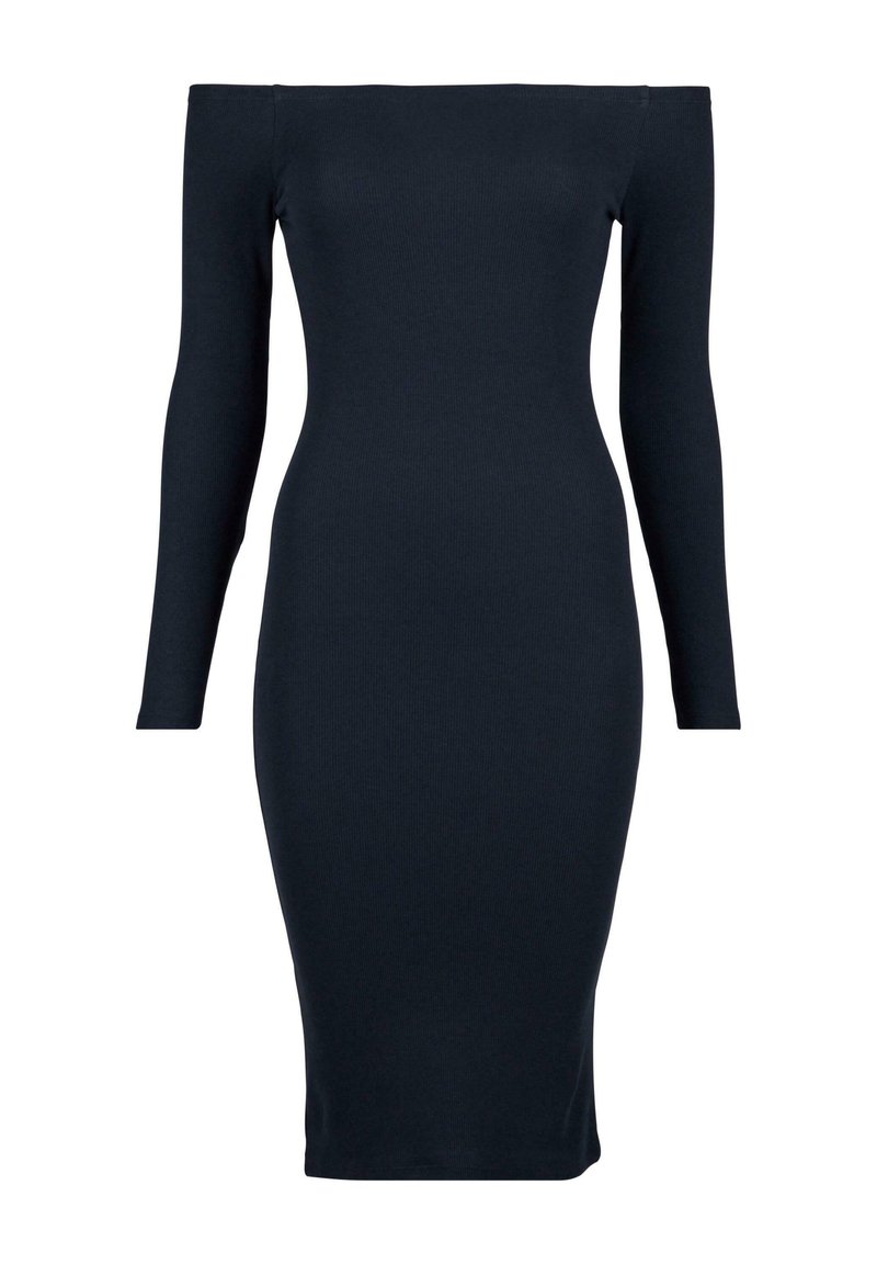 Urban Classics OFF SHOULDER LONGSLEEVE - Jumper dress - blackblue/dark blue  - Zalando