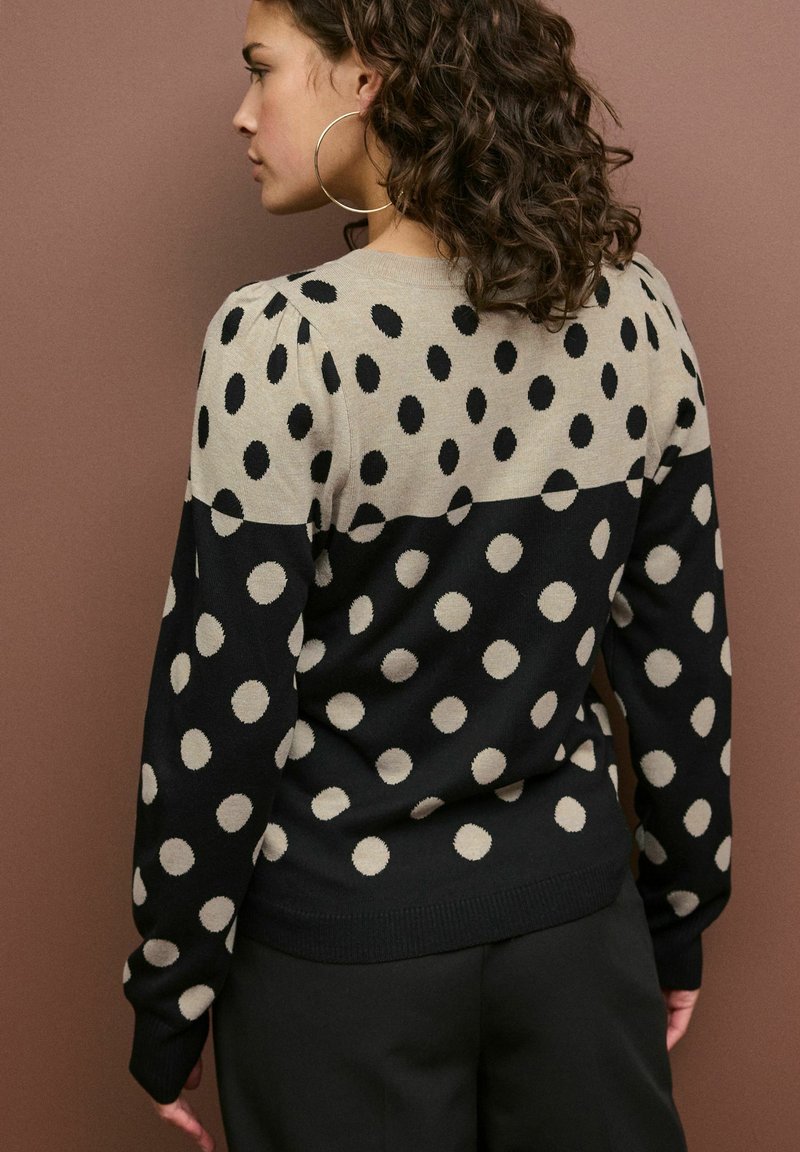 Next CREW NECK LONG SLEEVE PATTERN - REGULAR FIT - Trui - black and neutral spot