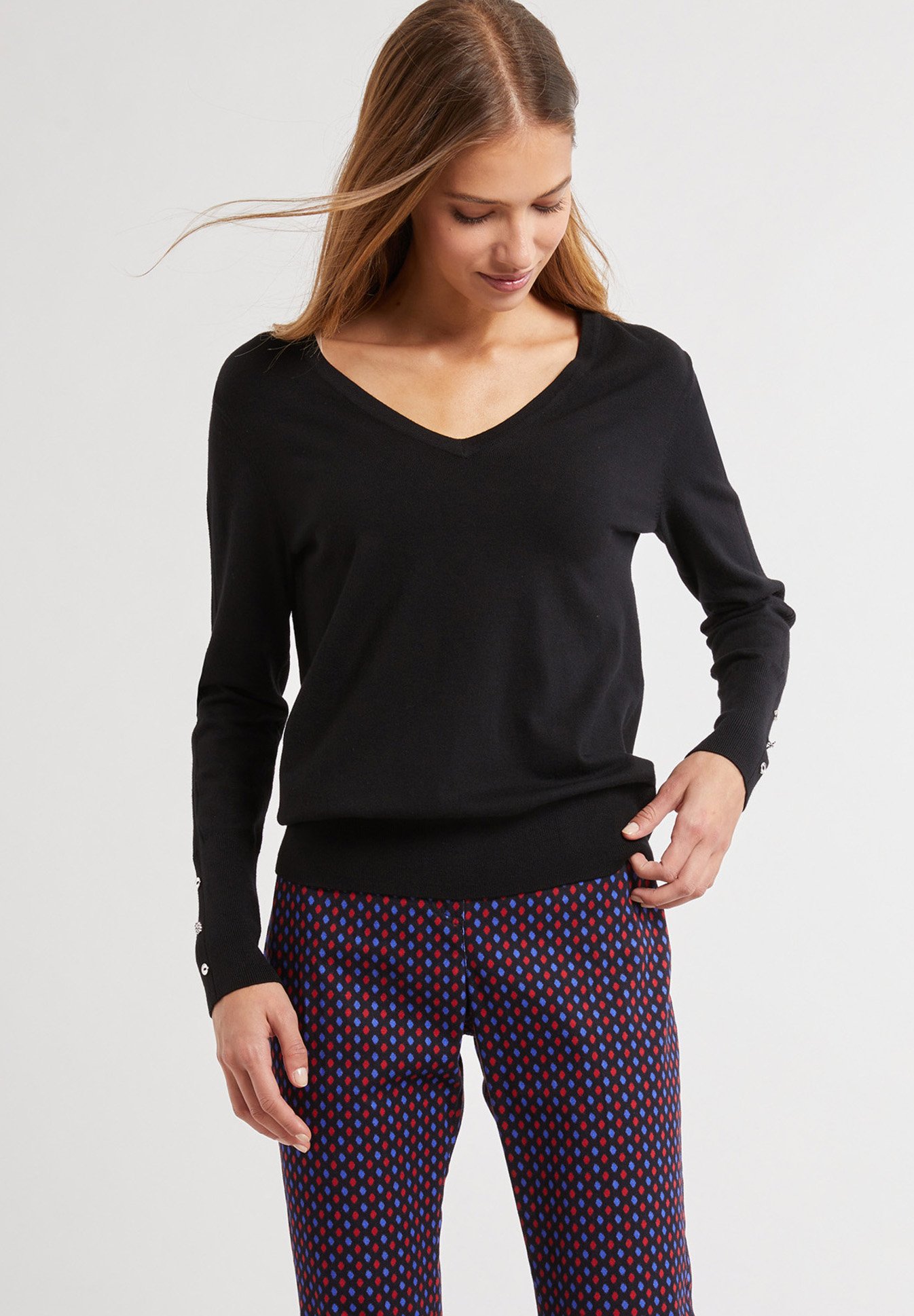 Oltre CON BOTTONI FONDO - Maglione - nero - Zalando.it