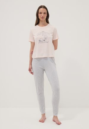 OVS, PYJAMAS WITH REGULAR-FIT BOTTOMS SET - Pigiama - grey pink