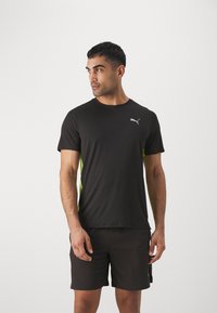 Puma - RUN FAVORITE VELOCITY TEE - T-skjorte til trening - black/lime power Miniatyrbilde 1