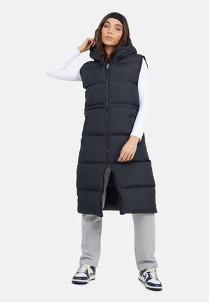 WITH HOOD - Weste - black