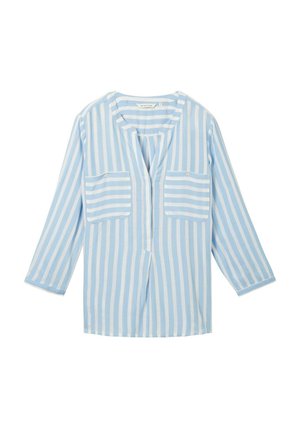 TOM TAILOR Pusero - offwhite blue vertical stripe