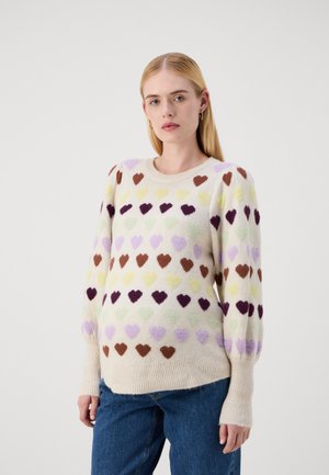OLMHEARTBEAT O NECK  - Trui - pumice stone/lavender