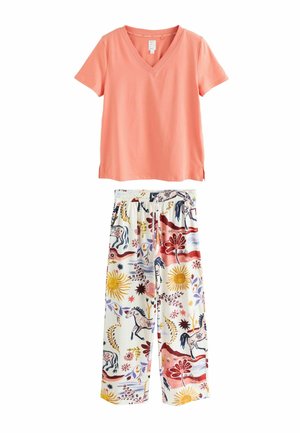 TALL FIT - SHORT SLEEVE SET - Nachtwäsche Set - peach pink floral print
