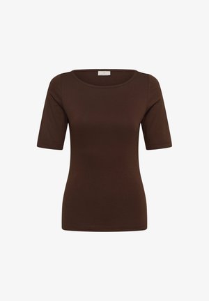 Kaffe, KAYOKO BOATNECK - Základné tričko - chocolate brown