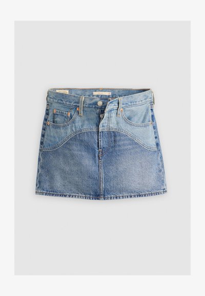 ICON WESTERN YOKE - Jupe trapèze - blue denim