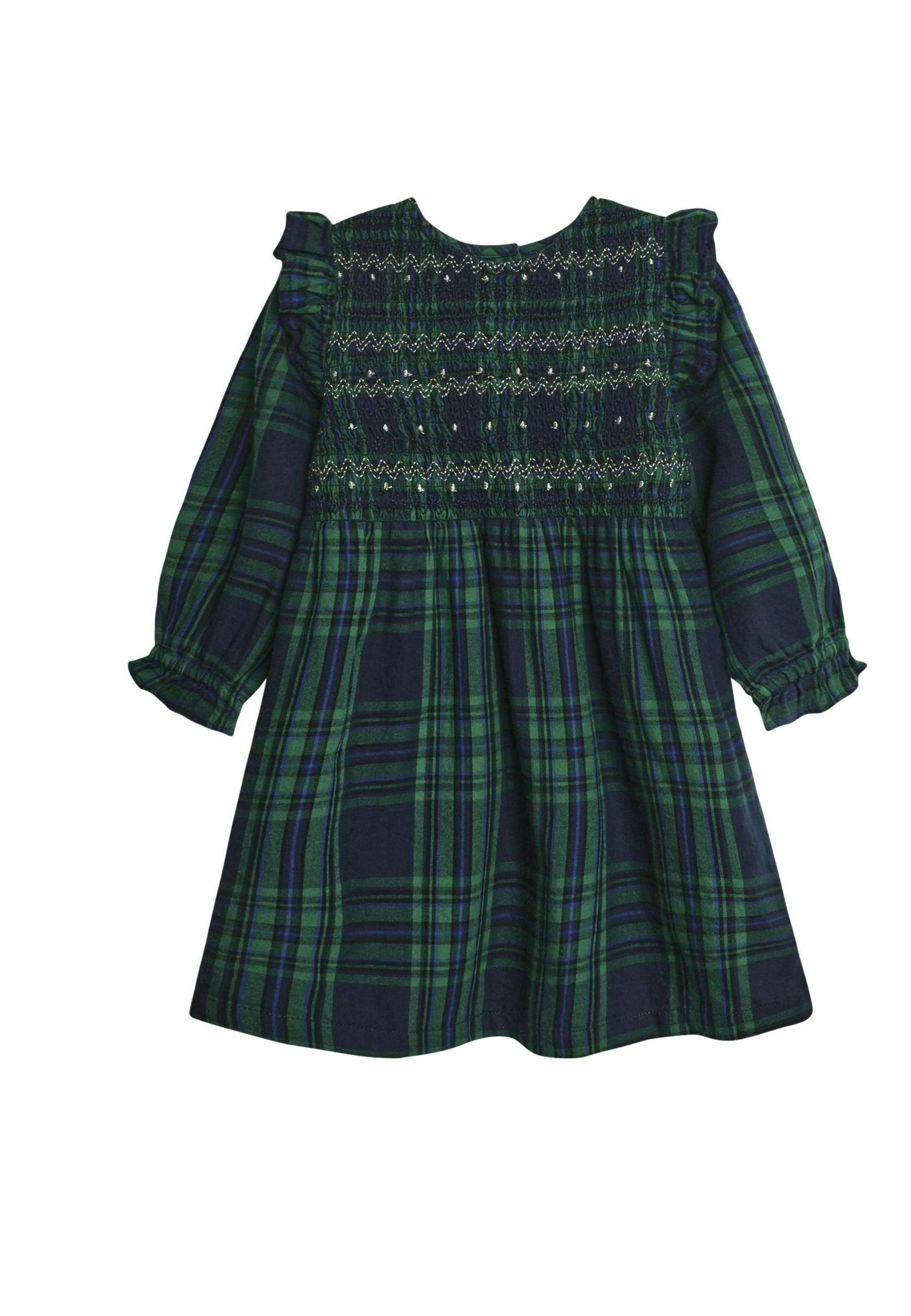 slim fit dress slacks Hamilton Plaid Navy & Green Sally Dress – Classic Whimsy main image 0