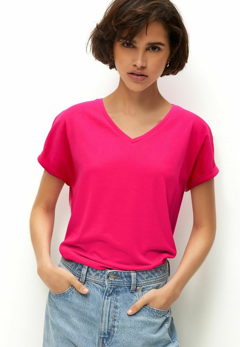 Next RICH CAP SLEEVE  - REGULAR FIT - Paprasti marškinėliai - pink