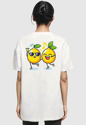 LEMON PARTY OVERSIZED - T-shirt imprimé - white