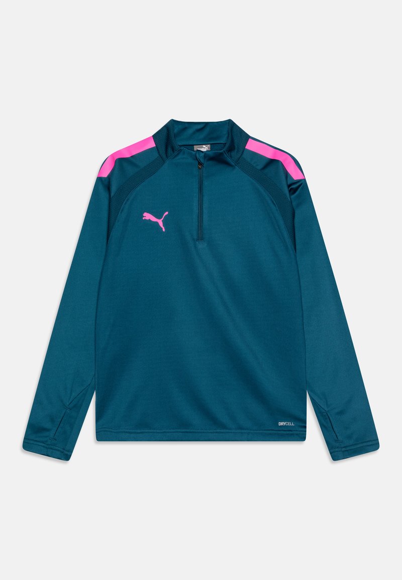 Puma TEAMLIGA ZIP JR UNISEX - Maglietta a manica lunga - ocean tropic/electric lime