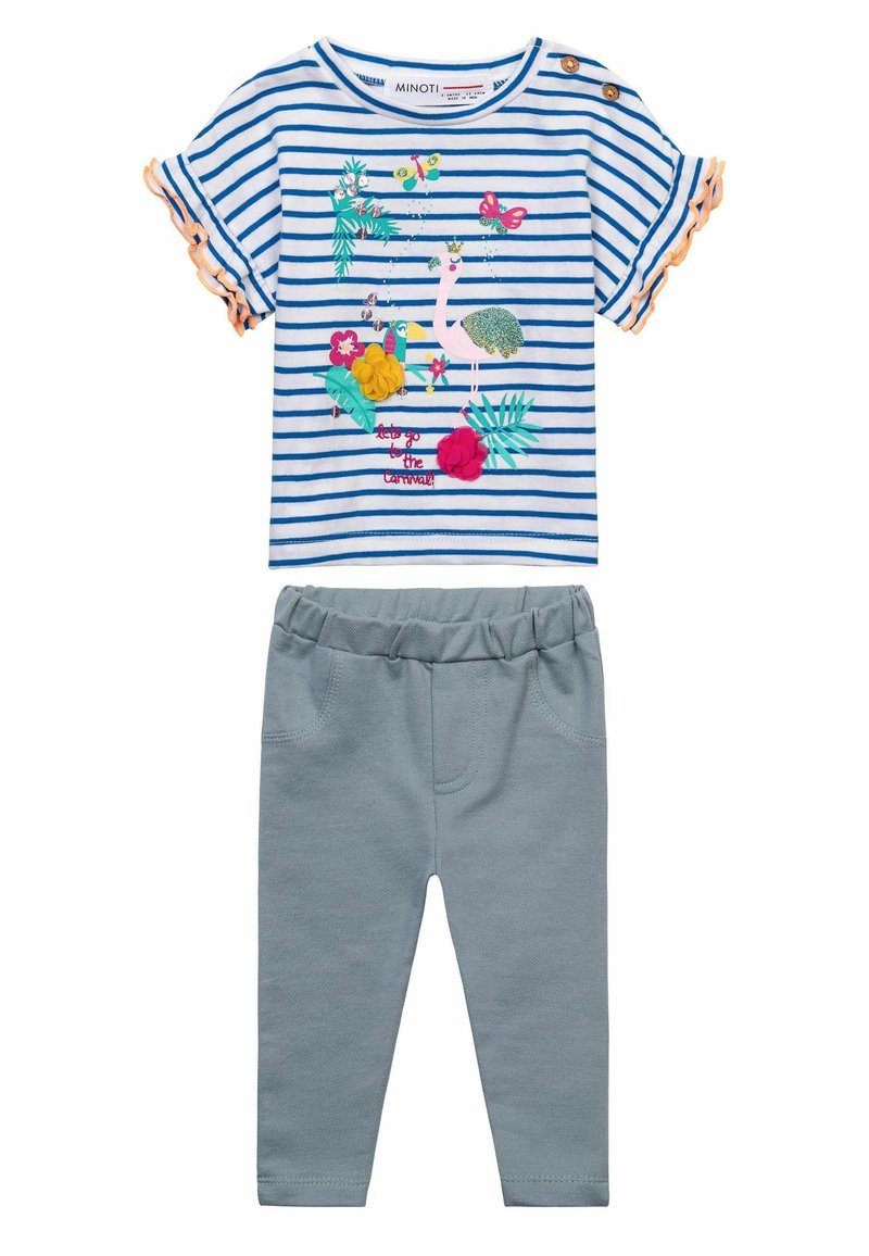 Kinder Stoffhosen | MINOTI 2 PCS SET WITH EMBROIDERIES Stoffhose white light-blue/blau - PB17321 Kinder Stoffhosen | MINOTI 2 PCS SET WITH EMBROIDERIES Stoffhose white light-blue/blau - PB17321