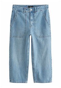 STRIPE CROPPED WIDE LEG - Jean boyfriend - mid blue
