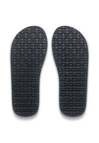 Insoles in gomma nera con superficie testurizzata, caratterizzate da un motivo a griglia per una migliore aderenza. Progettate per comfort e supporto del piede.