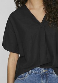 VILA VIPRISILLA V-NECK - Palaidinė - black beauty