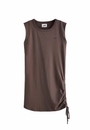 RUCHED - REGULAR FIT - Trikoomekko - chocolate brown