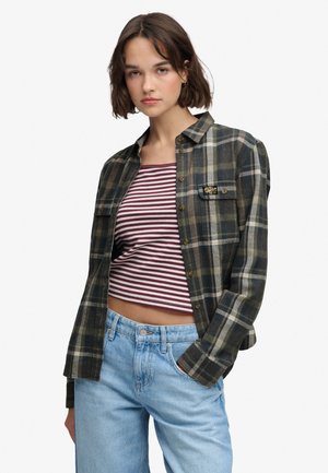 Superdry & Co, SUPERDRY LUMBERJACK CHECK FLANNEL SHIRT.. - Blusa - khaki grey check