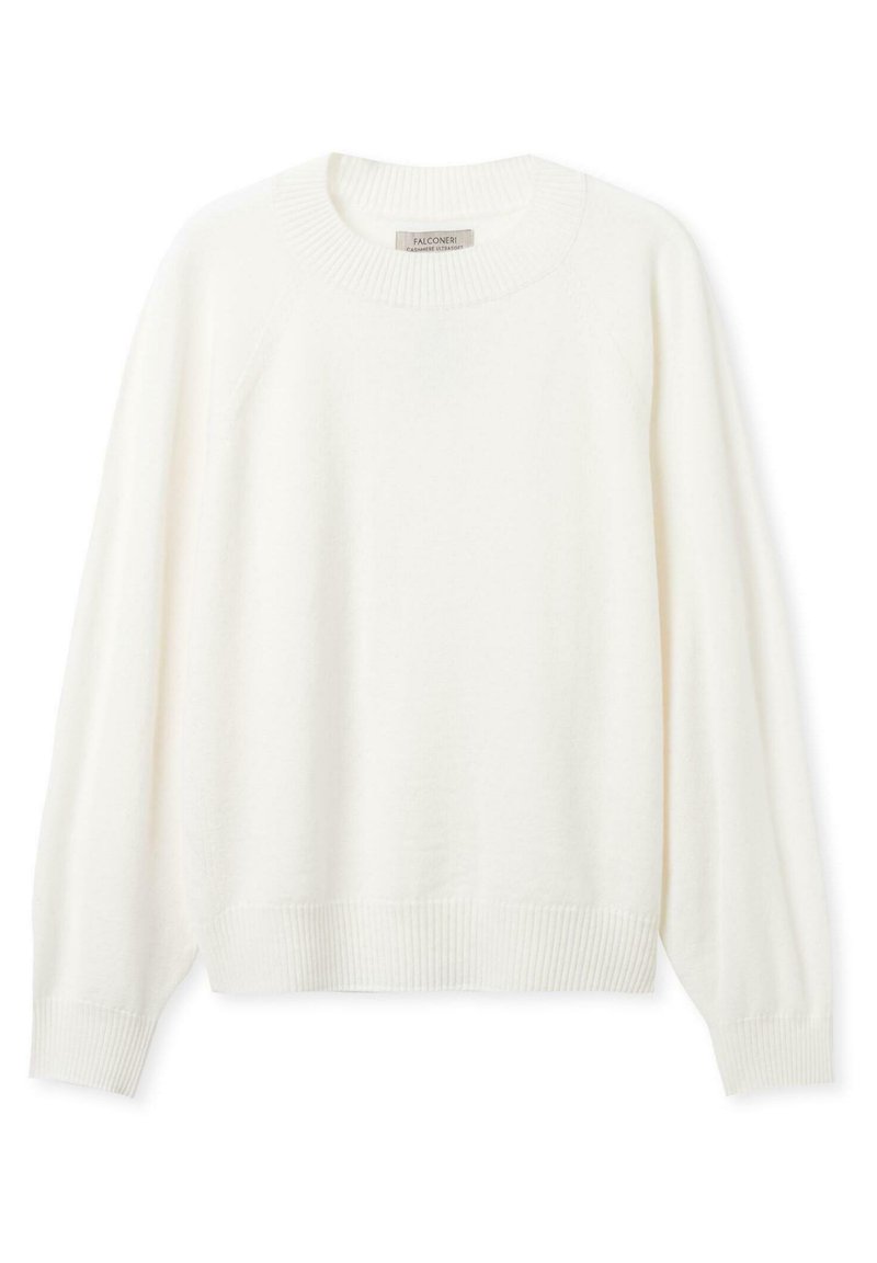 Damen Strickjacken | Falconeri MIT U-BOOT-AUSSCHNITT AUS Strickpullover fiocco/weiß - LC82847 Damen Strickjacken | Falconeri MIT U-BOOT-AUSSCHNITT AUS Strickpullover fiocco/weiß - LC82847