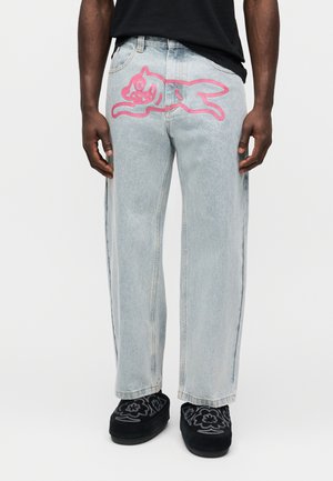 RUNNING DOG DOUBLE SCOOP PANT - Straight leg jeans - heavy wash blue/pink