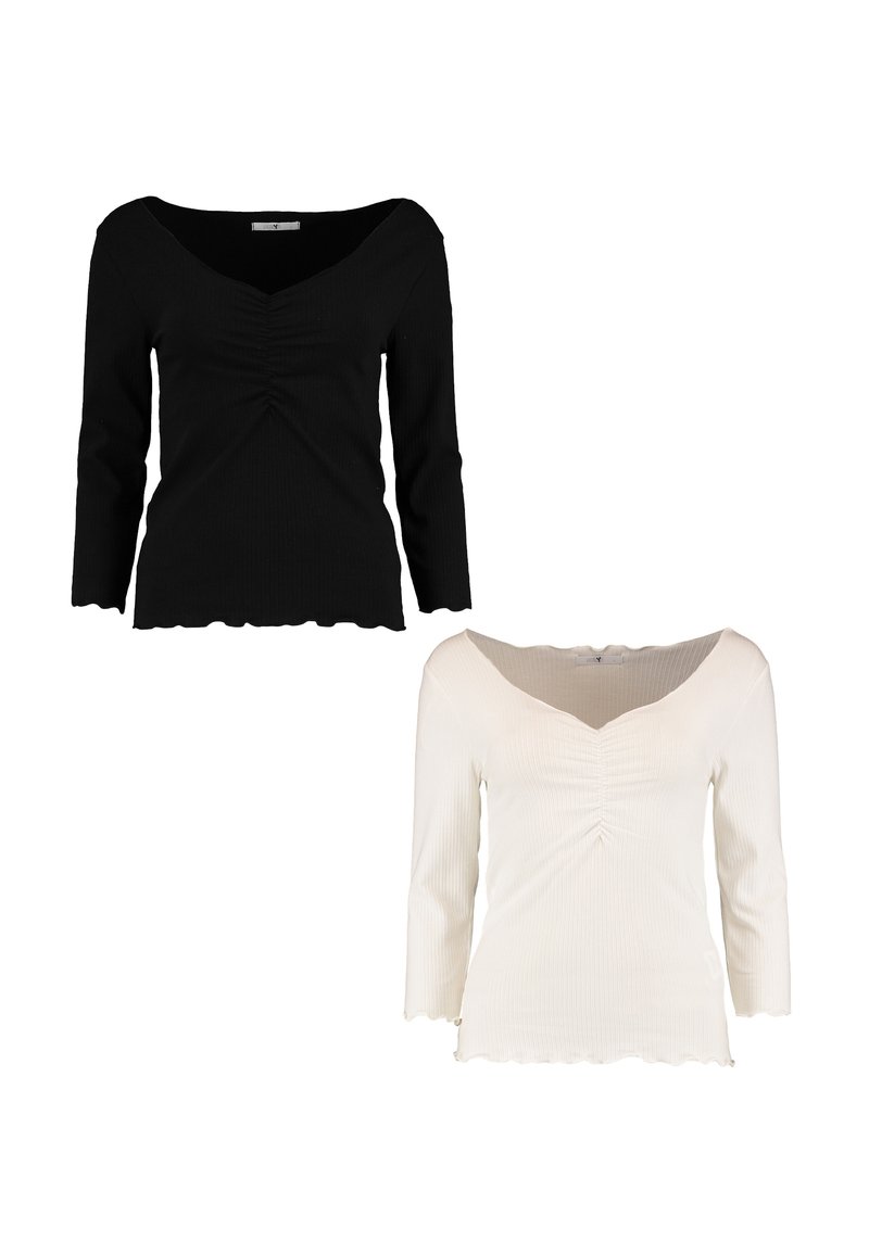 Hailys 2ER-SET V-AUSSCHNITT 3/4-ÄRMELN NORMALER SCHNITT - Langarmshirt - schwarz-weiß