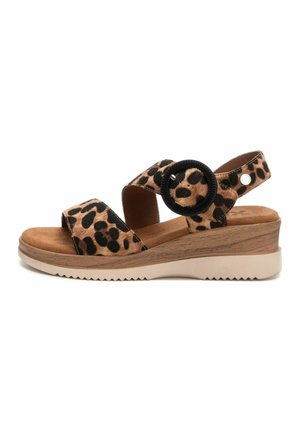 Sandali con zeppa - camel