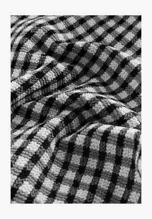 Next, CUTOUT PLUNGE TUMMY CONTROL - Maillot de bain - black white crinkle gingham