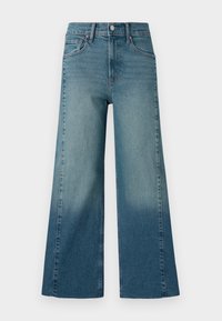 Wide-leg jeans in a medium blue wash, featuring a gradient effect from darker to lighter. Made of denim with a traditional five-pocket design.