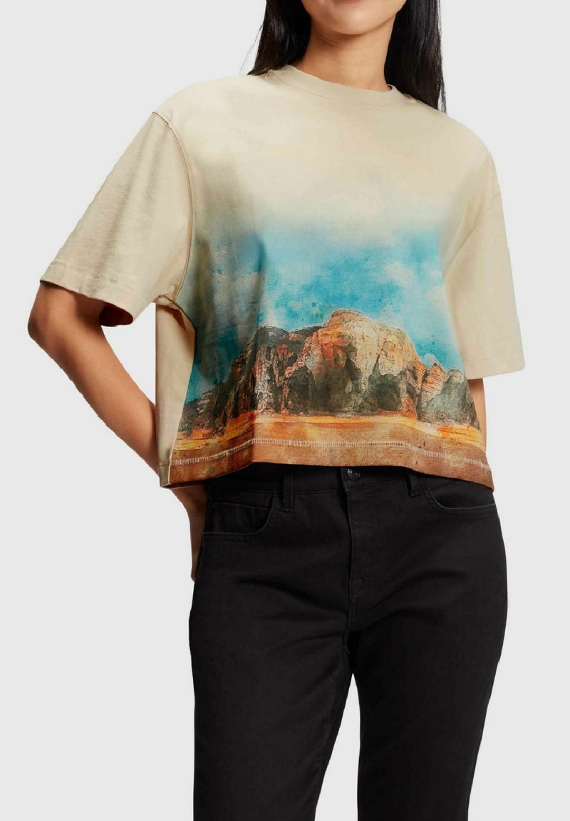 MARY CAT haut femme tee shirt polyamide noir beige gris rouge imprimé Taille 40