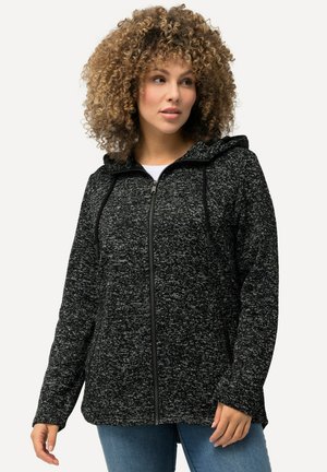 MELANGE LINED HOODED - Chaqueta de punto - black
