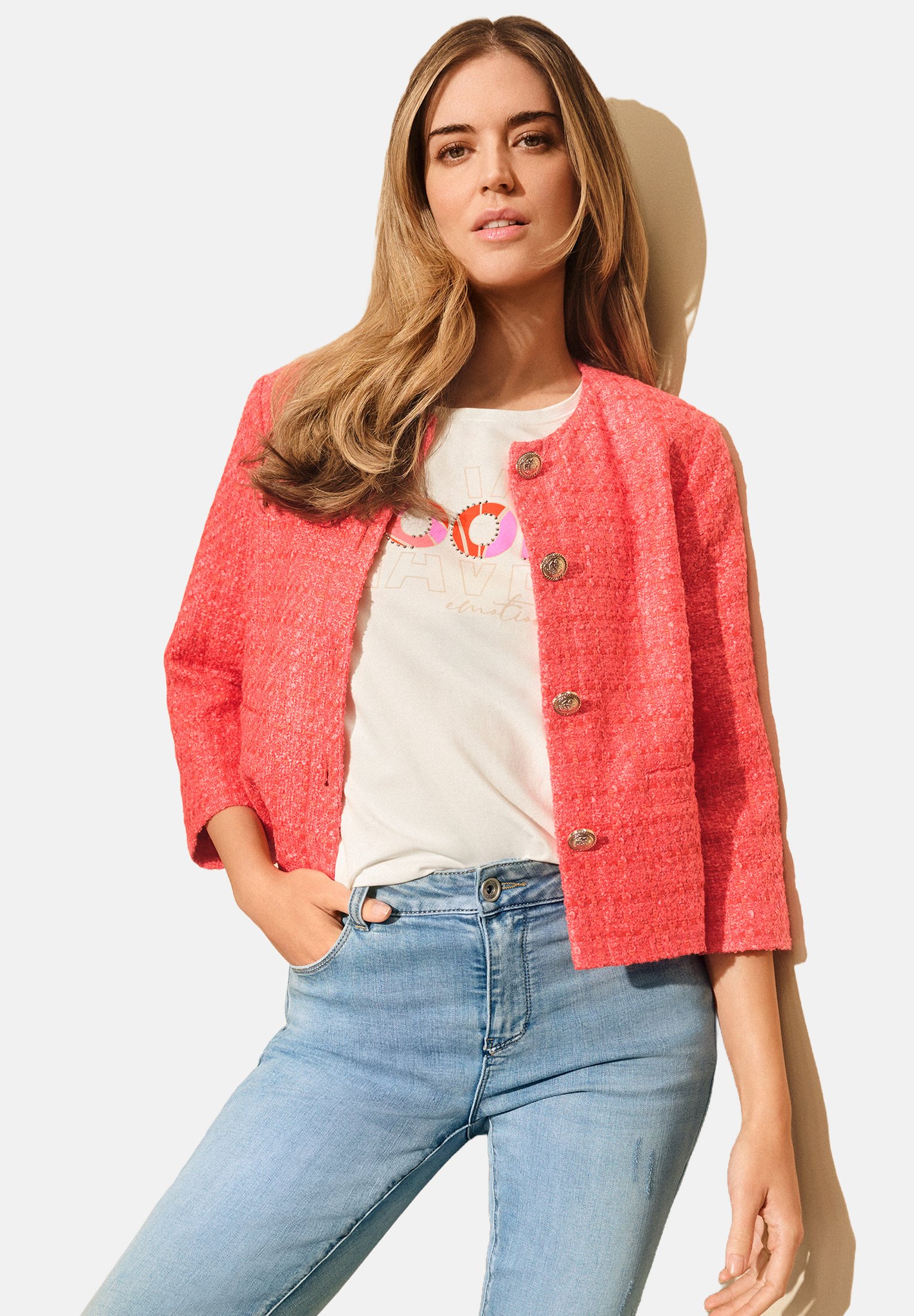 Damen Strickjacke Betty Barclay Strickjacke Rot Betty Barclay