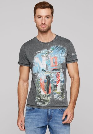 Camp David Print T-shirt - black