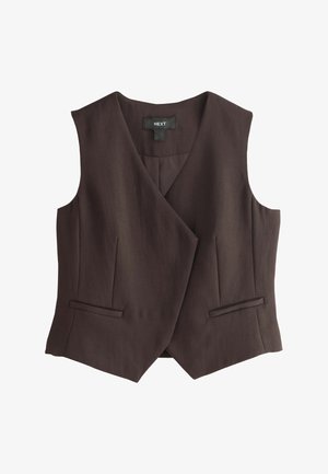 Next, TALL FIT - CRINKLE ASYMMETRIC WAISTCOAT . - Vest - chocolate brown