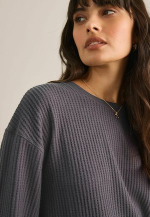 COSY WAFFLE LONG SLEEVE - SET - Komplet pižame - navy