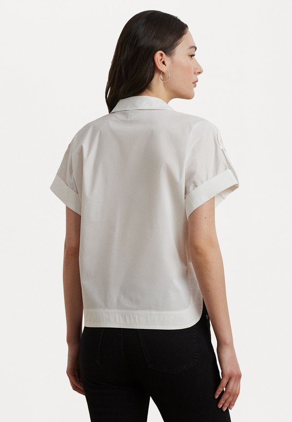 COTTON BLEND SHORT SLEEVE CAMP SHIRT - Blouse2