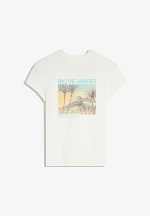 Bershka, PRINT T-SHIRT - T-shirts print - white