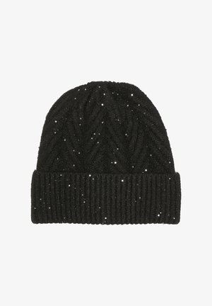 s.Oliver BLACK LABEL MIT GLITZERGARN - Mütze - schwarz