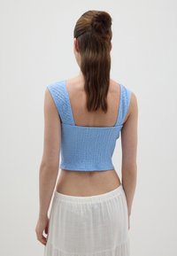B.ANGEL CRINKLE-EFFECT CROPPED  - Top - light blue