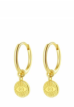 EVIL EYE CHARM HUGGIE HOOPS - Ohrringe - goldfarben