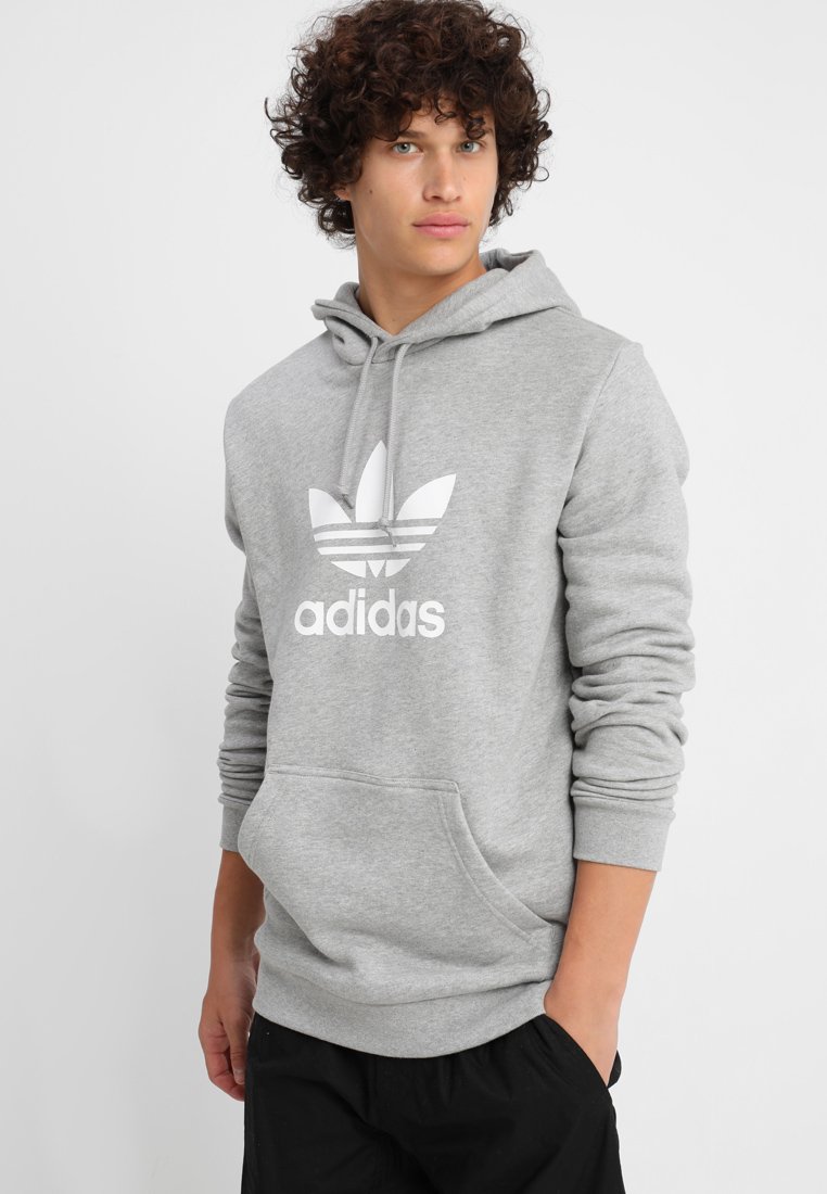 adidas originals trefoil hoodie grey