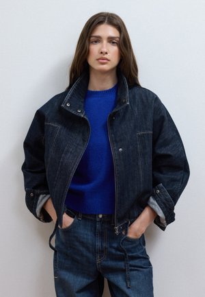 Les Copains, DENIM JACKET WITH ZIP, OVERSIZED FIT - Chaqueta vaquera - dark blue