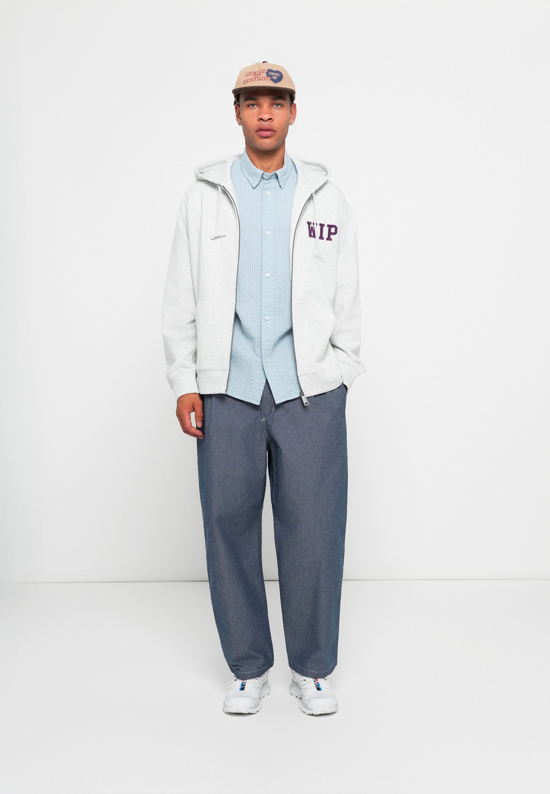 コーダイXL 25AW small zipup hooded sweats Carhartt WIP HOODED MINI WIP JACKET - Sweater met rits - ash/grijs