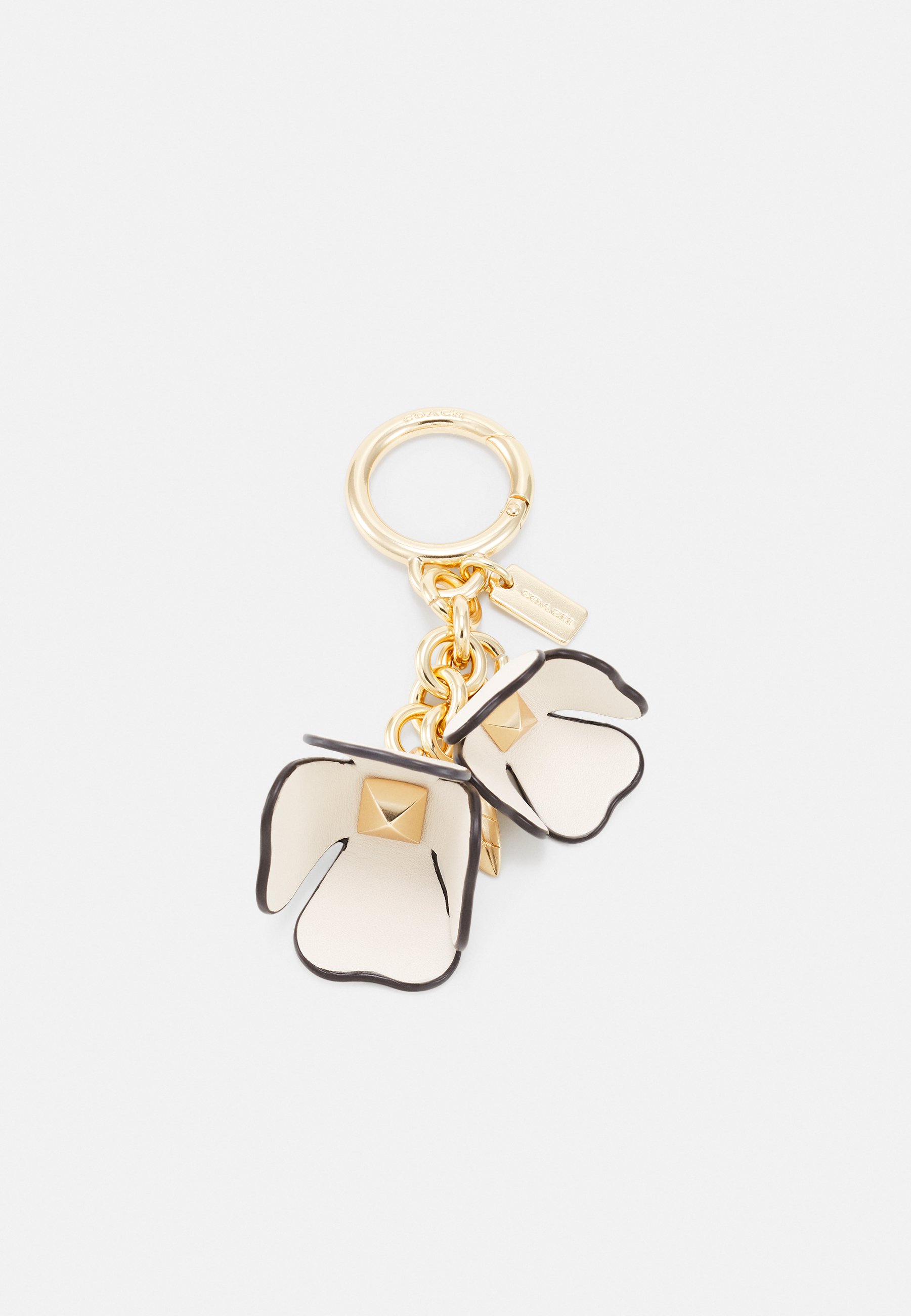 COACH ESSENTIAL TEA ROSE BAG CHARM Keyring gold-coloured/chalk