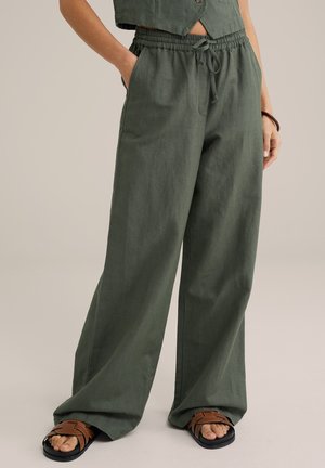 Trousers - mottled dark green